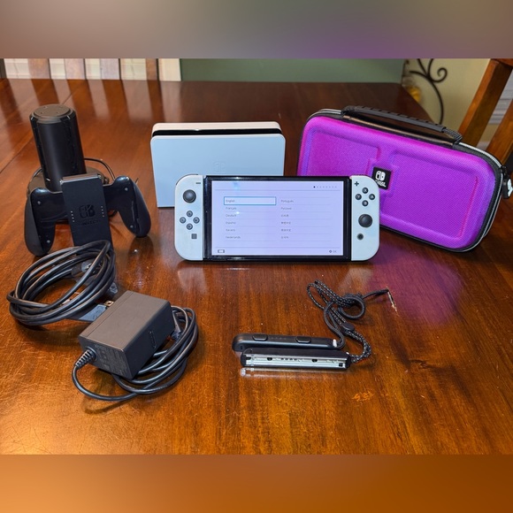 Nintendo Switch Other - Nintendo Switch OLED White with 512GB Gengar MicroSD Carrying Case Extras Box